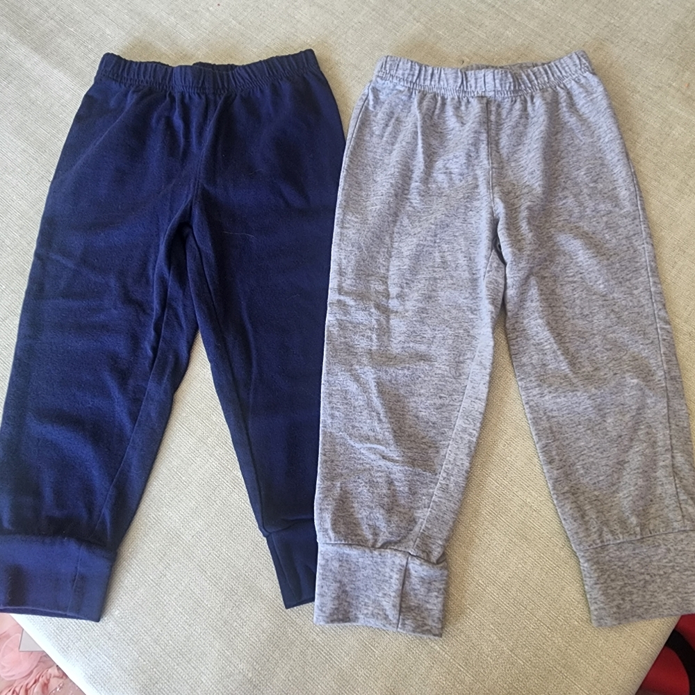 Okie dokie 18-24 months navy & gray lightweight Cotton-rich knit joggers